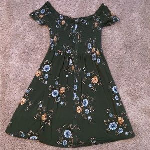 off the shoulder floral dress